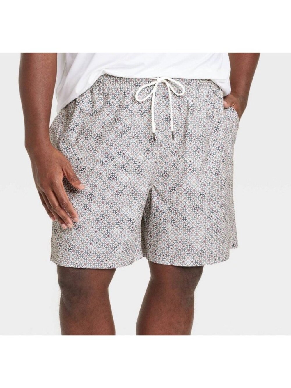 Men's 7" Swim Trunks with Boxer Brief Liner - Goodfellow & Co Pink Tile Small